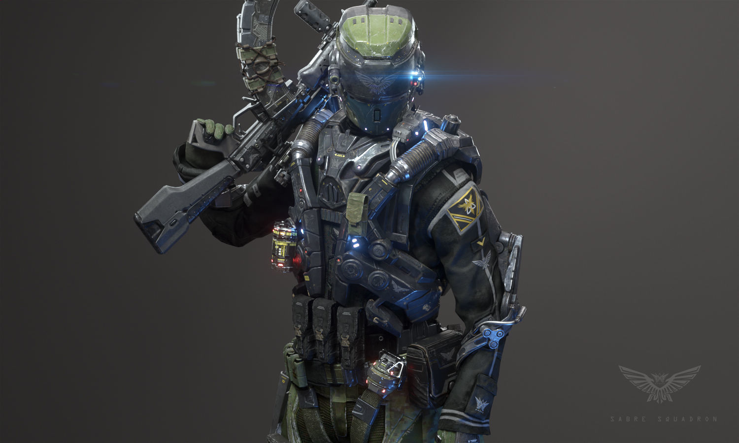 SCIFI - RECON SOLDIER Low-poly 3D model_2