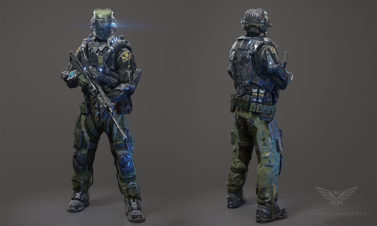 SCIFI - RECON SOLDIER Low-poly 3D model_3