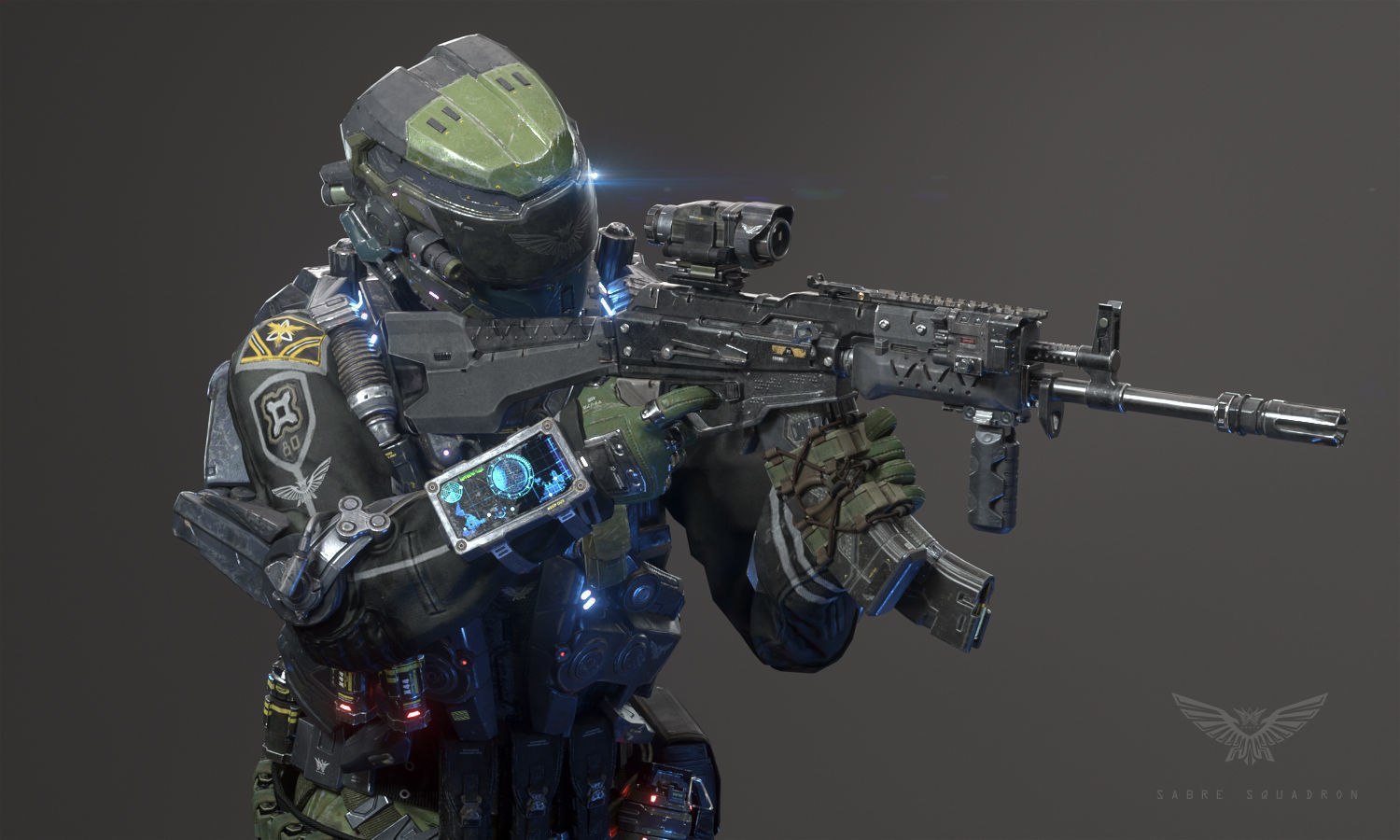 SCIFI - RECON SOLDIER Low-poly 3D model_6