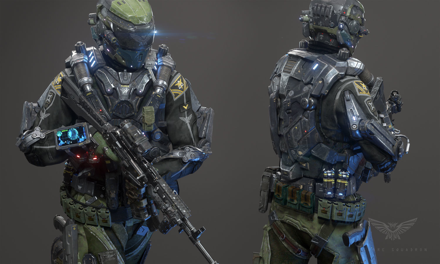 SCIFI - RECON SOLDIER Low-poly 3D model_7