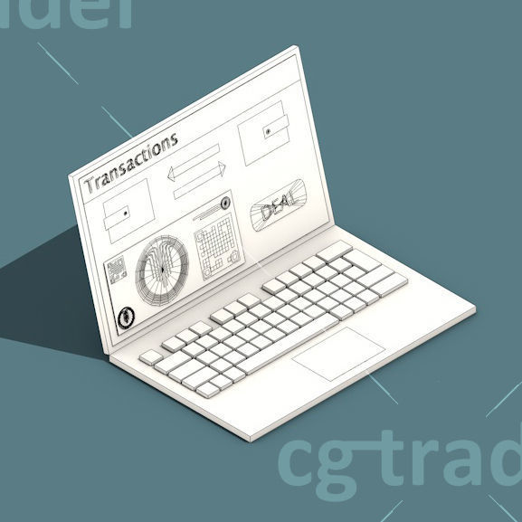 Low Poly Cryptocurrency Blockchain Pack 02 Low-poly 3D model_25