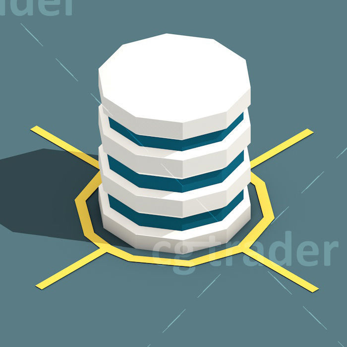 Low Poly Cryptocurrency Blockchain Pack 02 Low-poly 3D model_26