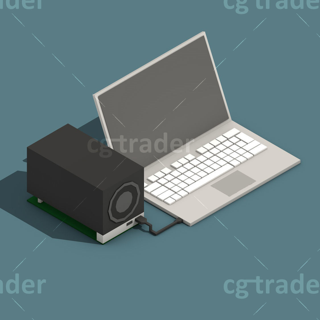 Low Poly Cryptocurrency Blockchain Pack 02 Low-poly 3D model_17