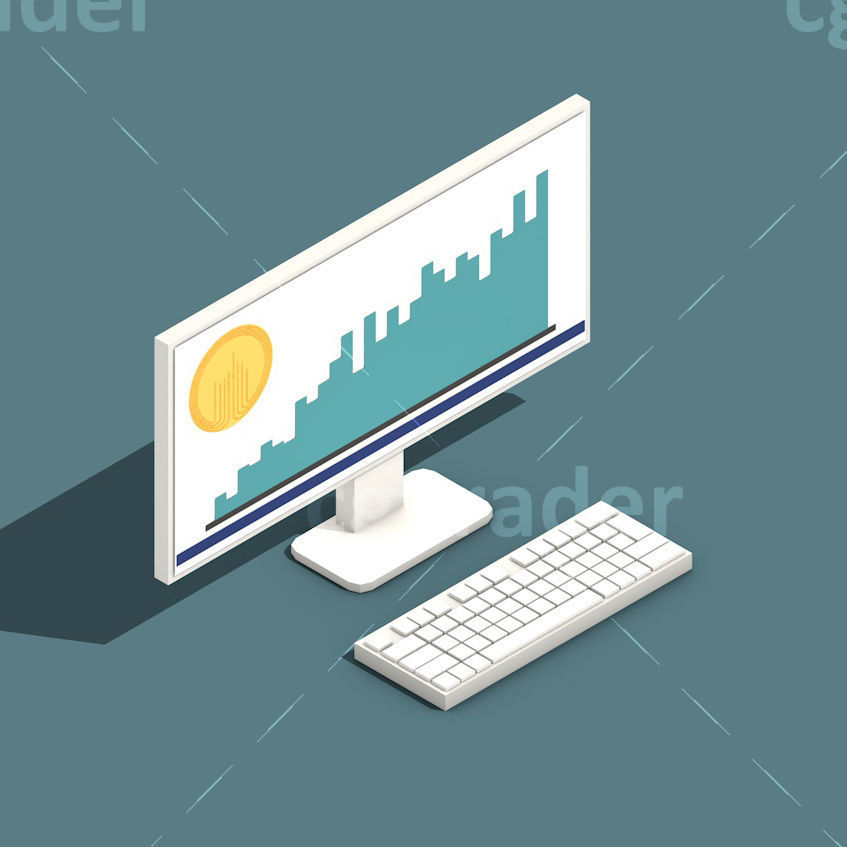 Low Poly Cryptocurrency Blockchain Pack 02 Low-poly 3D model_15