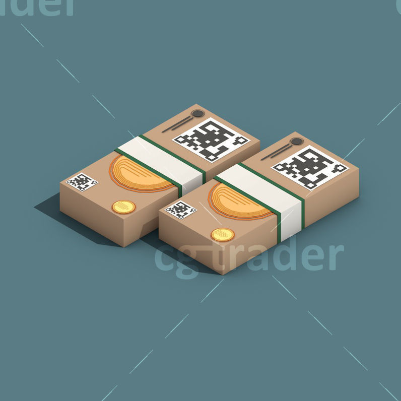 Low Poly Cryptocurrency Blockchain Pack 02 Low-poly 3D model_11
