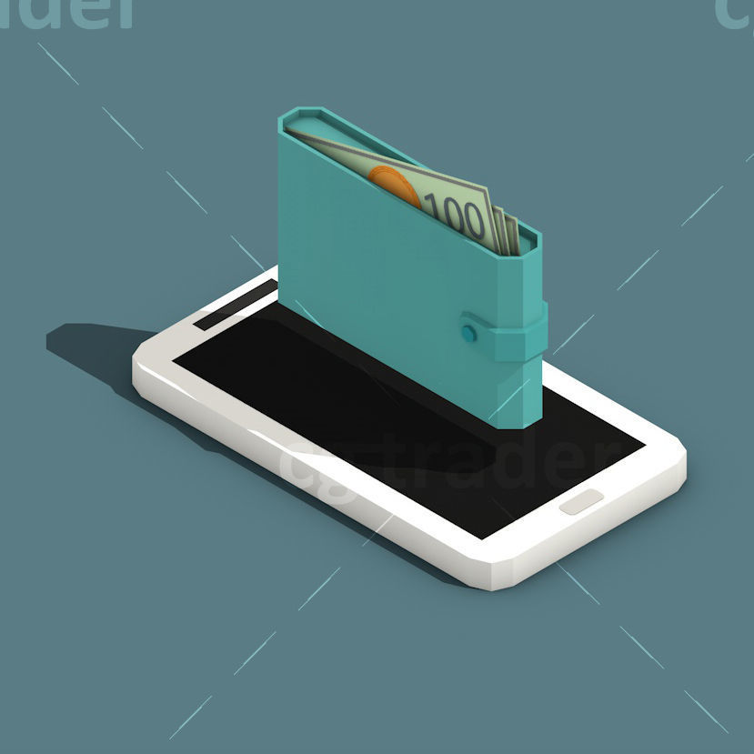 Low Poly Cryptocurrency Blockchain Pack 02 Low-poly 3D model_13