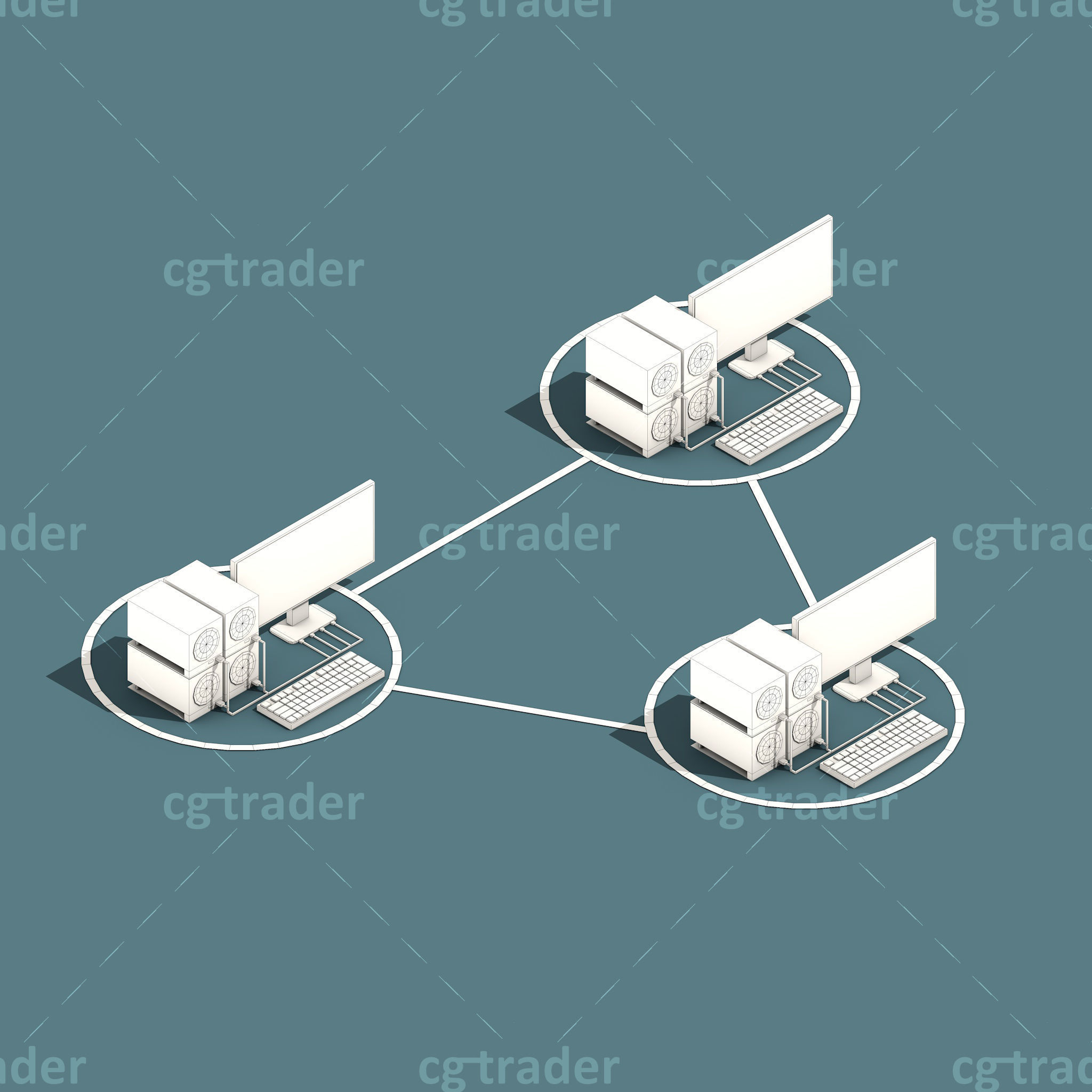 Low Poly Cryptocurrency Blockchain Pack 02 Low-poly 3D model_5