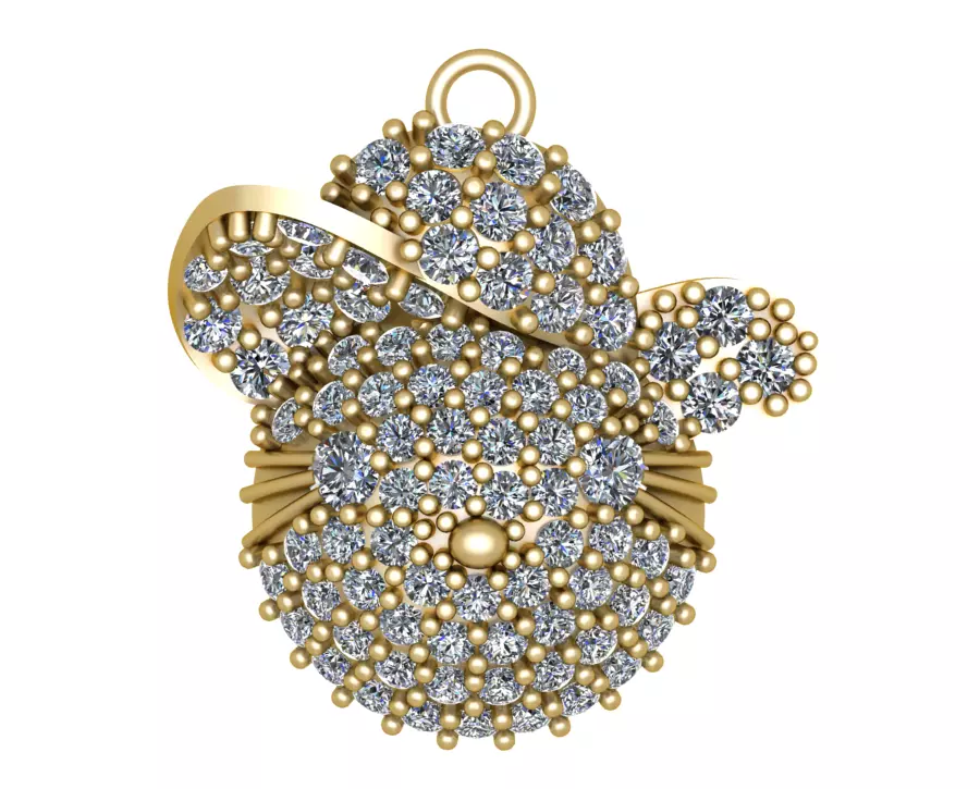 cat kitty jewelry diamond Free 3D print model