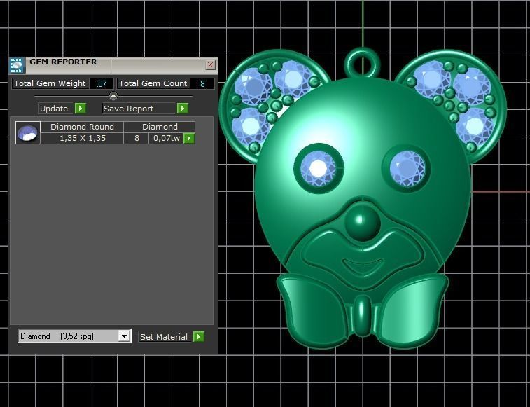 bear jewelry 3D print model_4