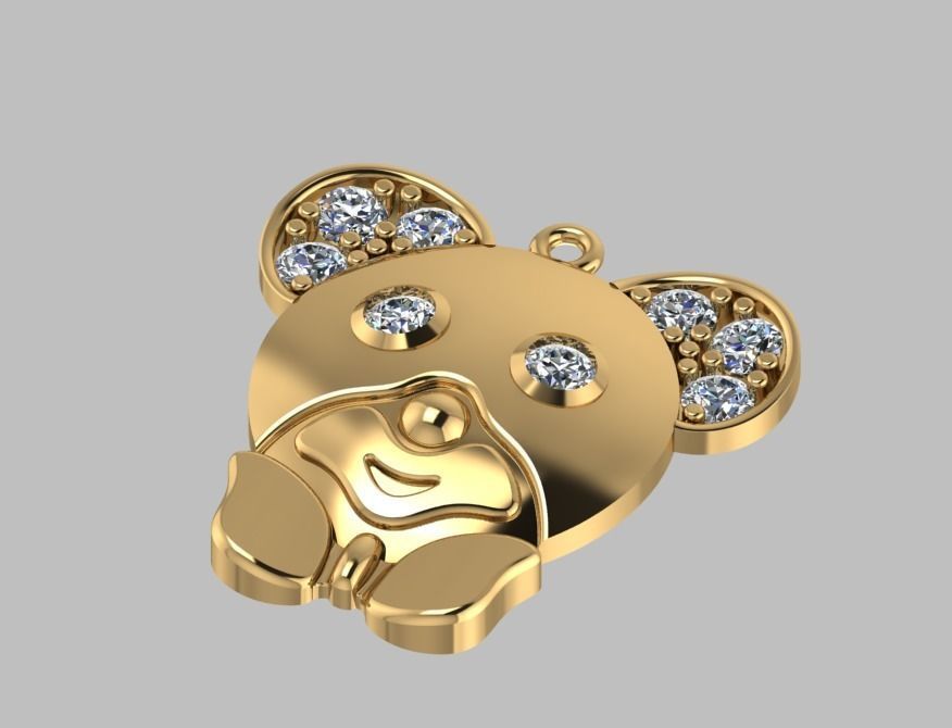 bear jewelry 3D print model_2
