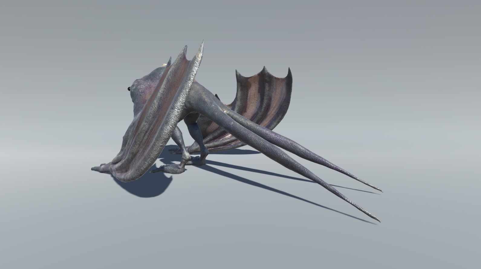 Monster creature with wings and claws Low-poly 3D model_13