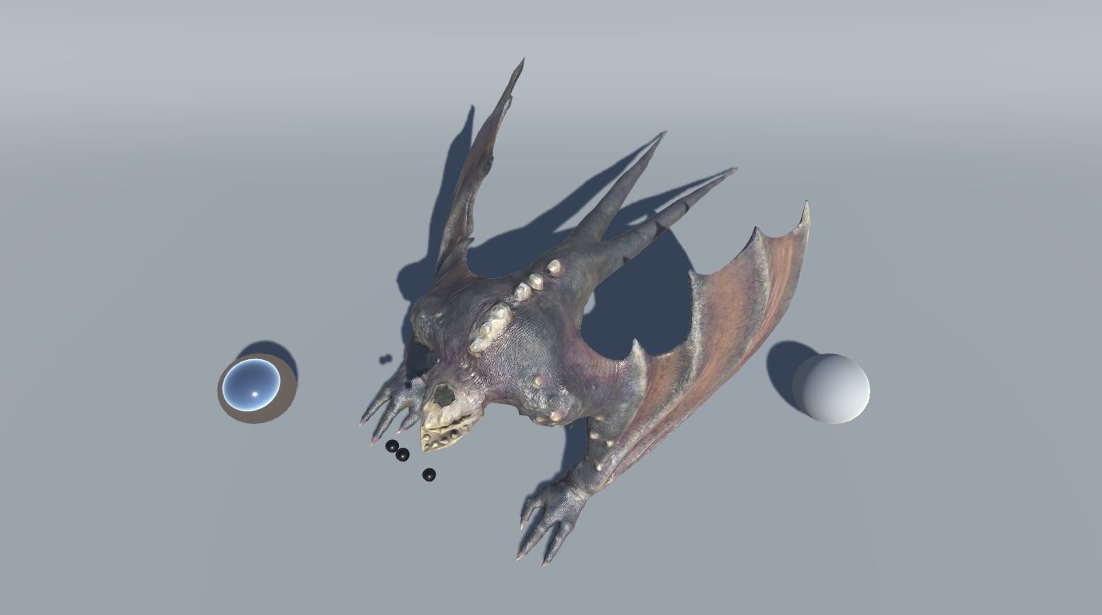 Monster creature with wings and claws Low-poly 3D model_4