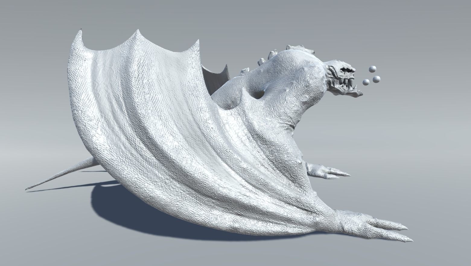 Monster creature with wings and claws Low-poly 3D model_19