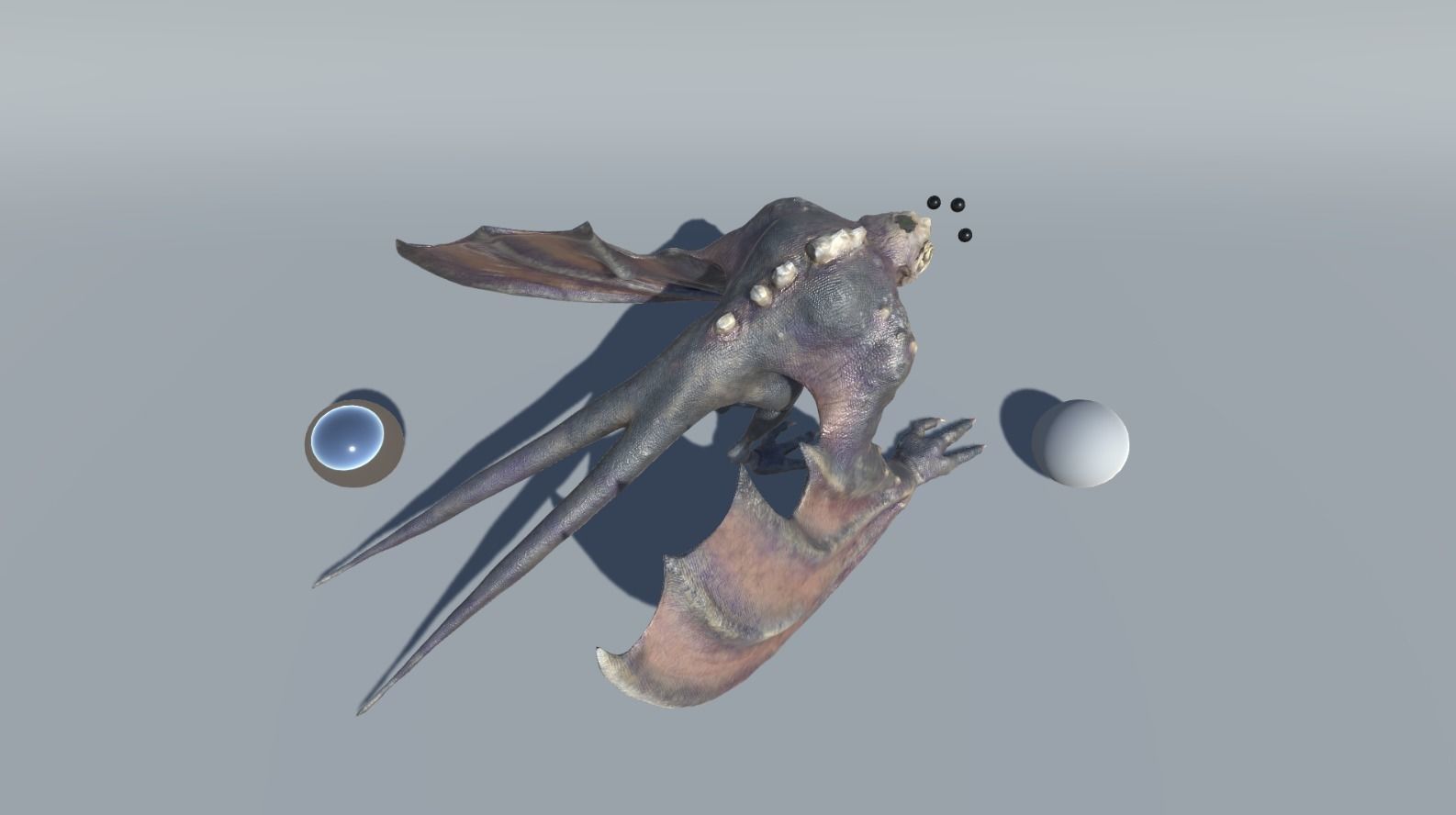 Monster creature with wings and claws Low-poly 3D model_6