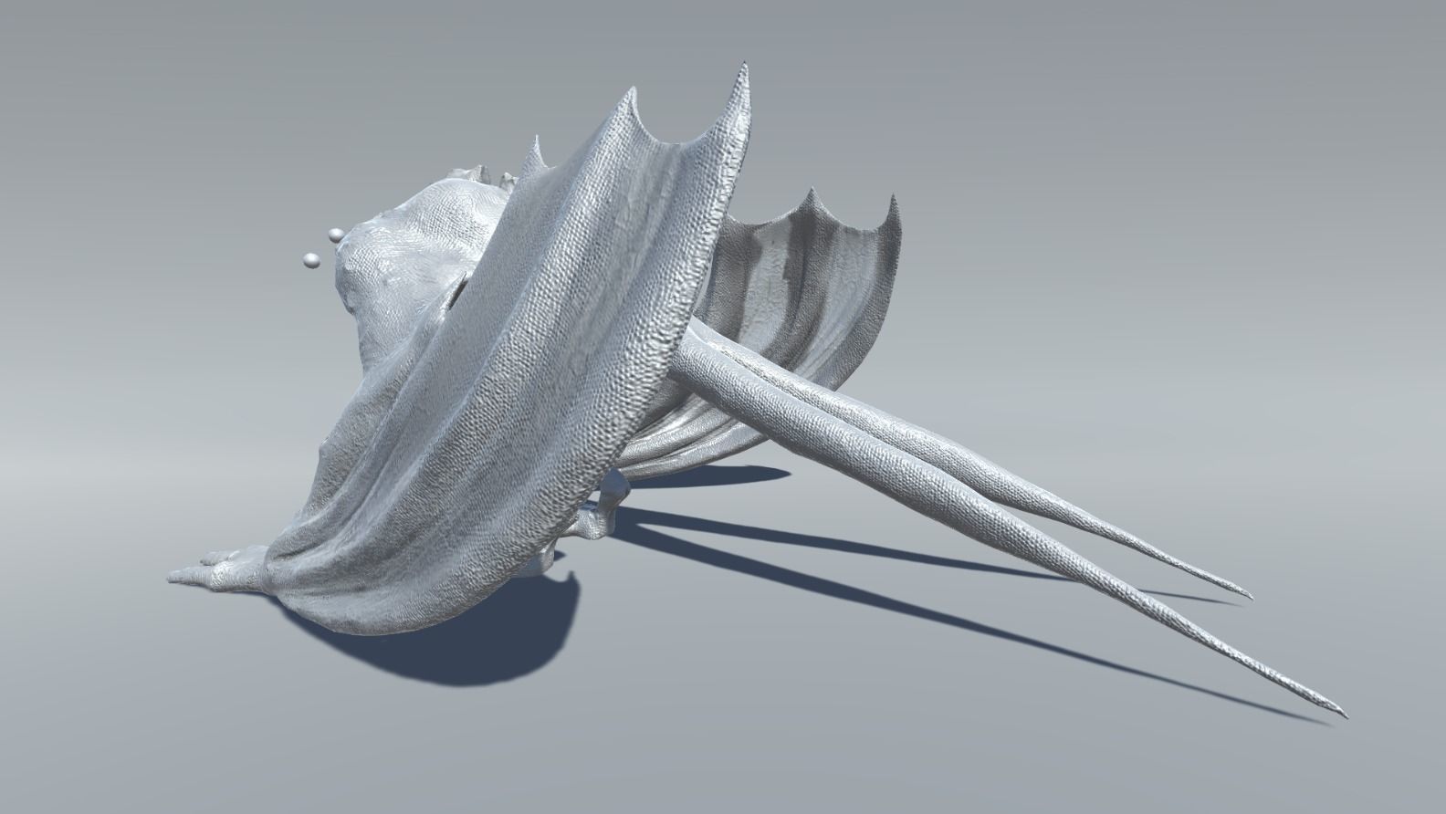 Monster creature with wings and claws Low-poly 3D model_17