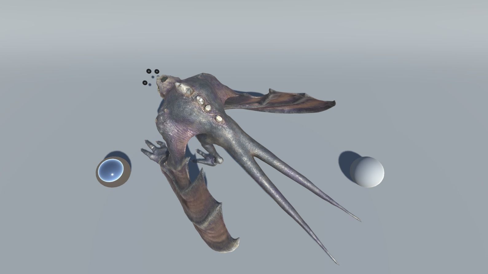 Monster creature with wings and claws Low-poly 3D model_5