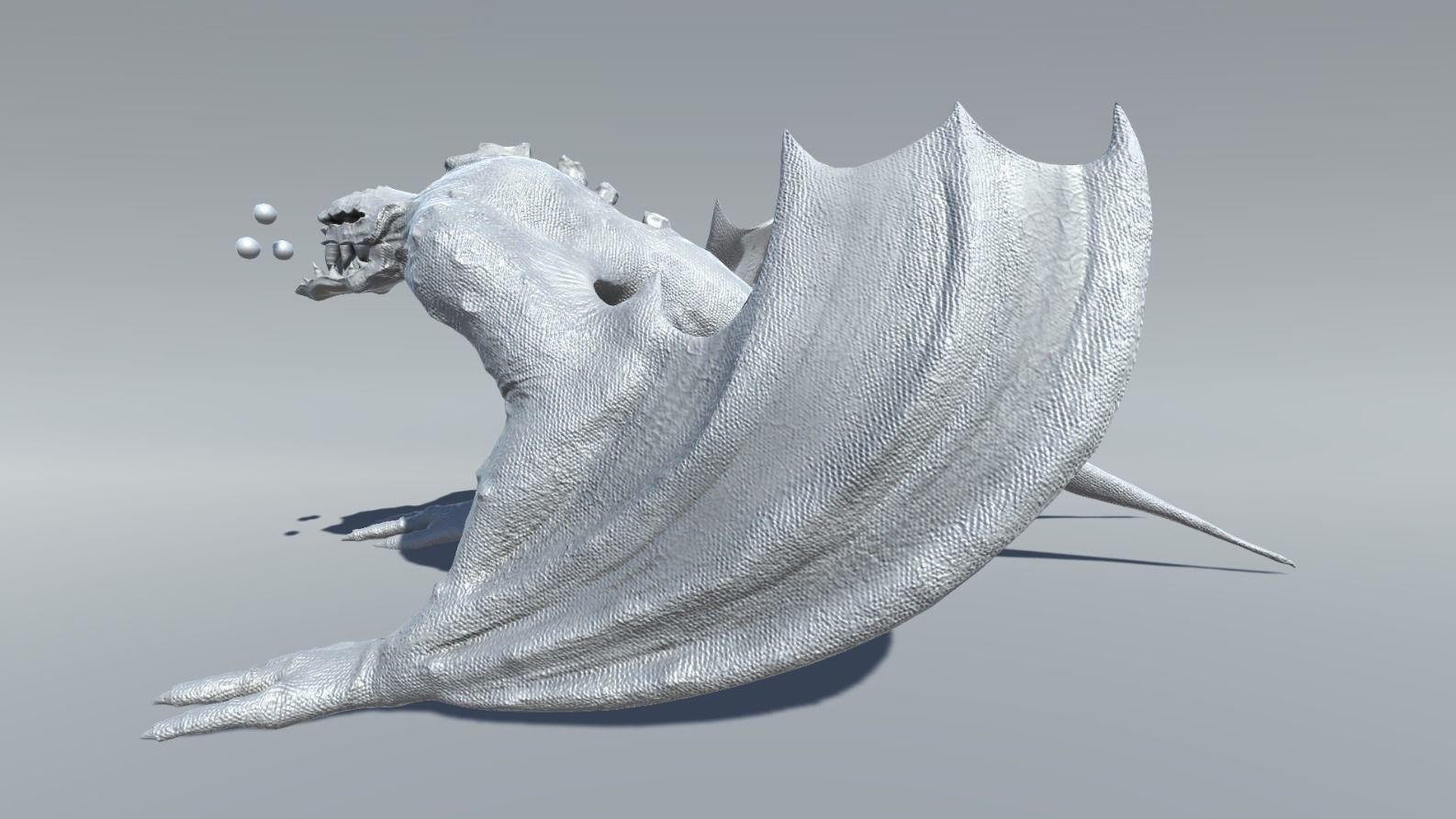 Monster creature with wings and claws Low-poly 3D model_18