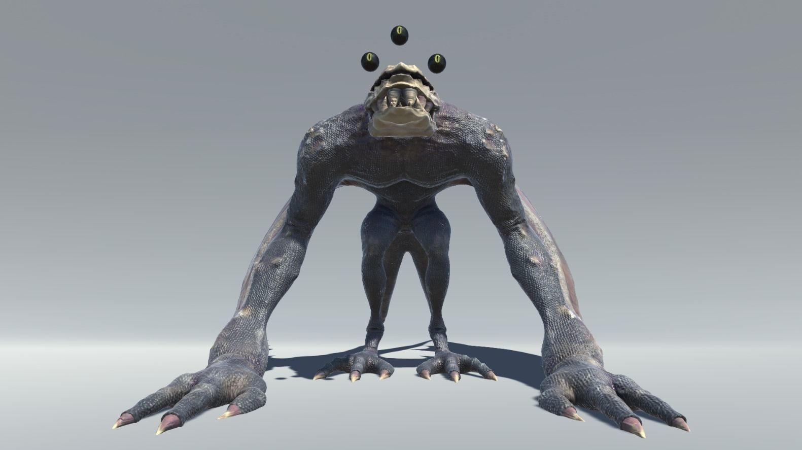 Monster creature with wings and claws Low-poly 3D model_8