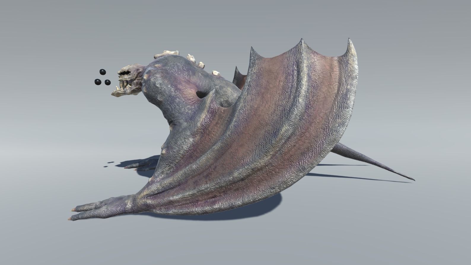 Monster creature with wings and claws Low-poly 3D model_10