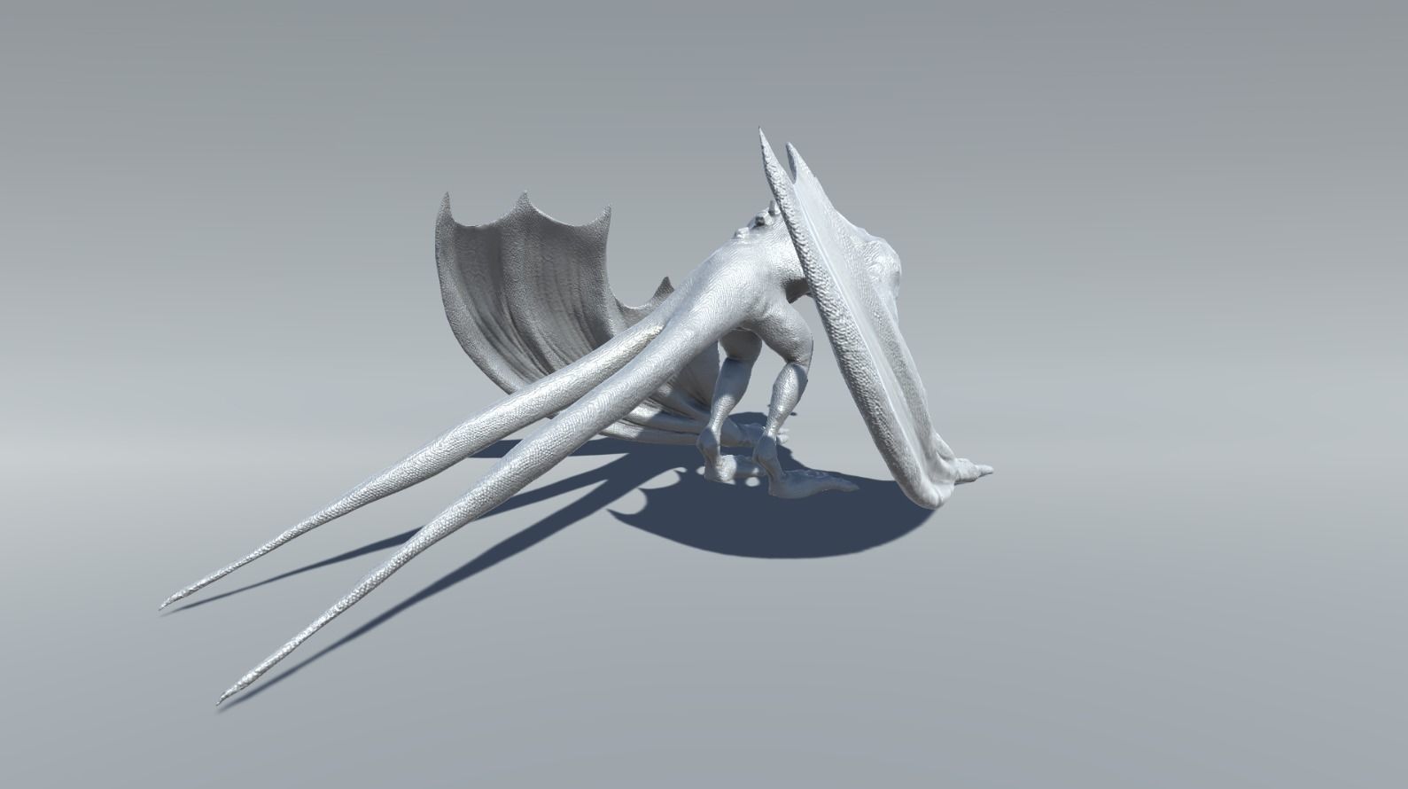Monster creature with wings and claws Low-poly 3D model_16