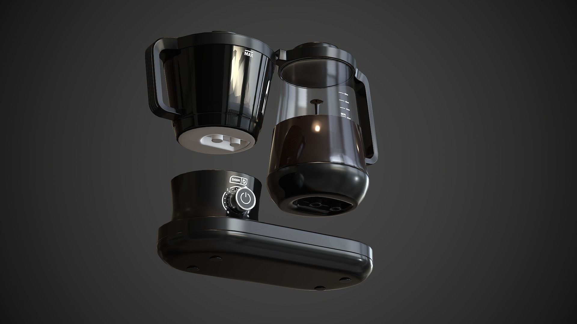 Dash Rapid Coffe maker Low-poly 3D model_1