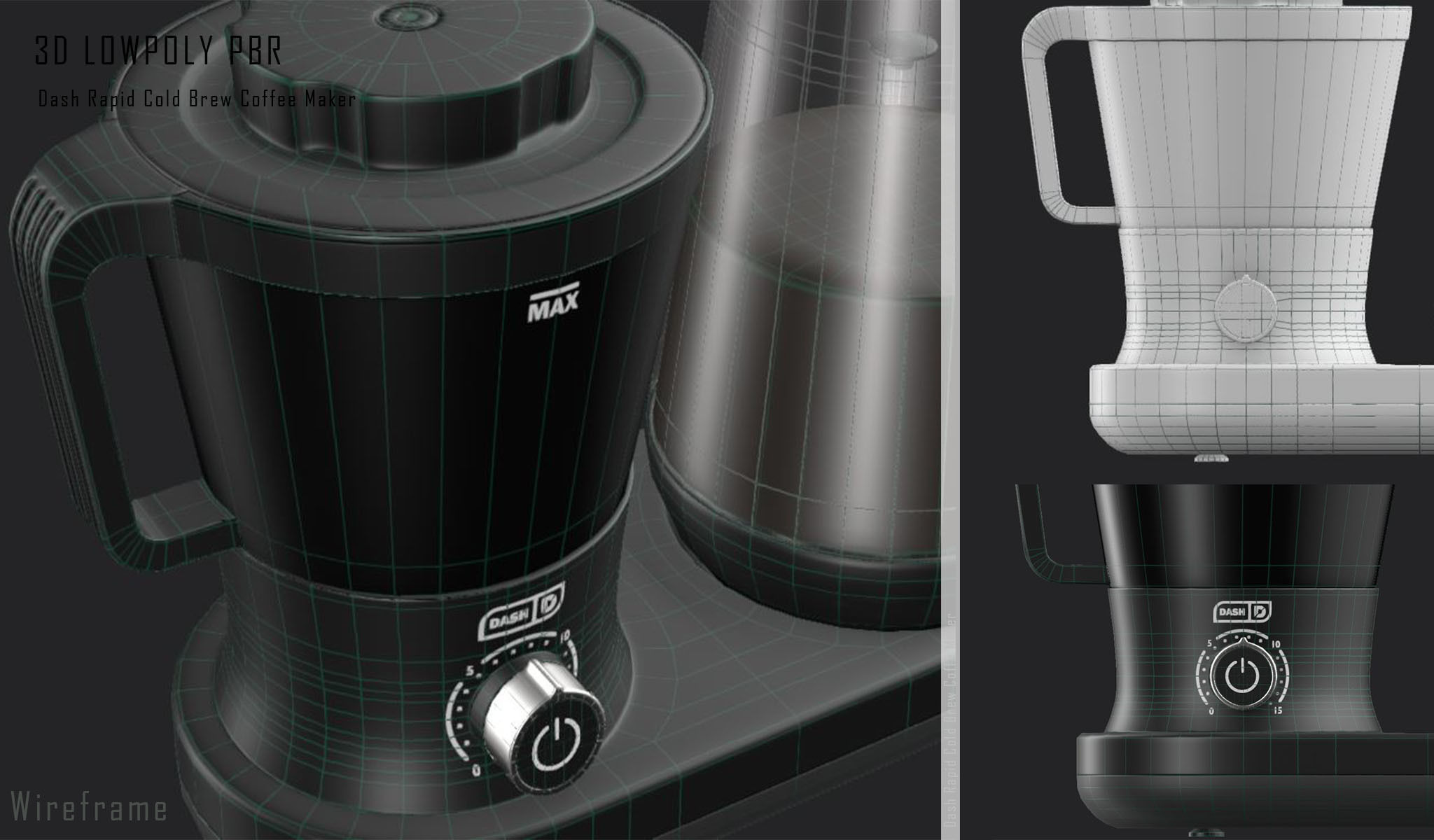 Dash Rapid Coffe maker Low-poly 3D model_5