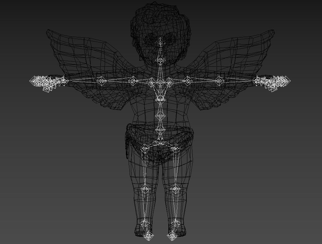 Cherub Angel - Low Poly - Rigged Low-poly 3D model_6