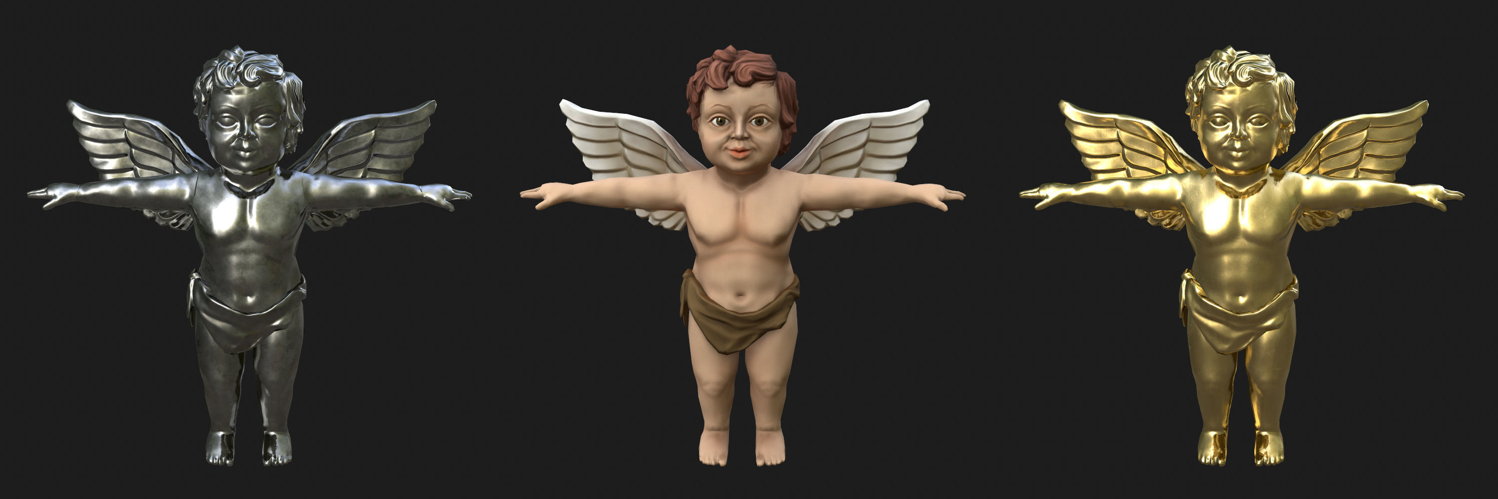 Cherub Angel - Low Poly - Rigged Low-poly 3D model_4