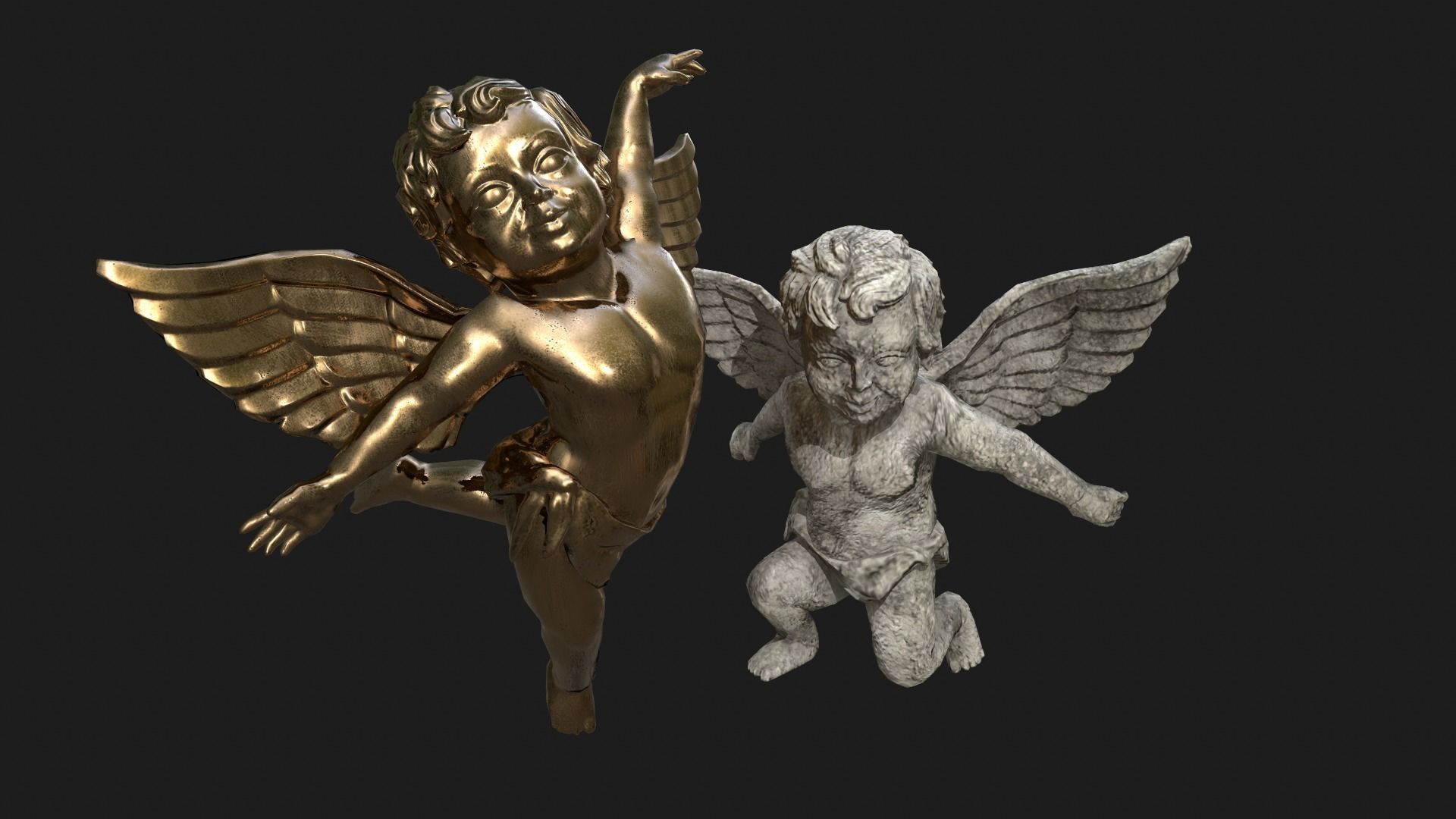 Cherub Angel - Low Poly - Rigged Low-poly 3D model_3