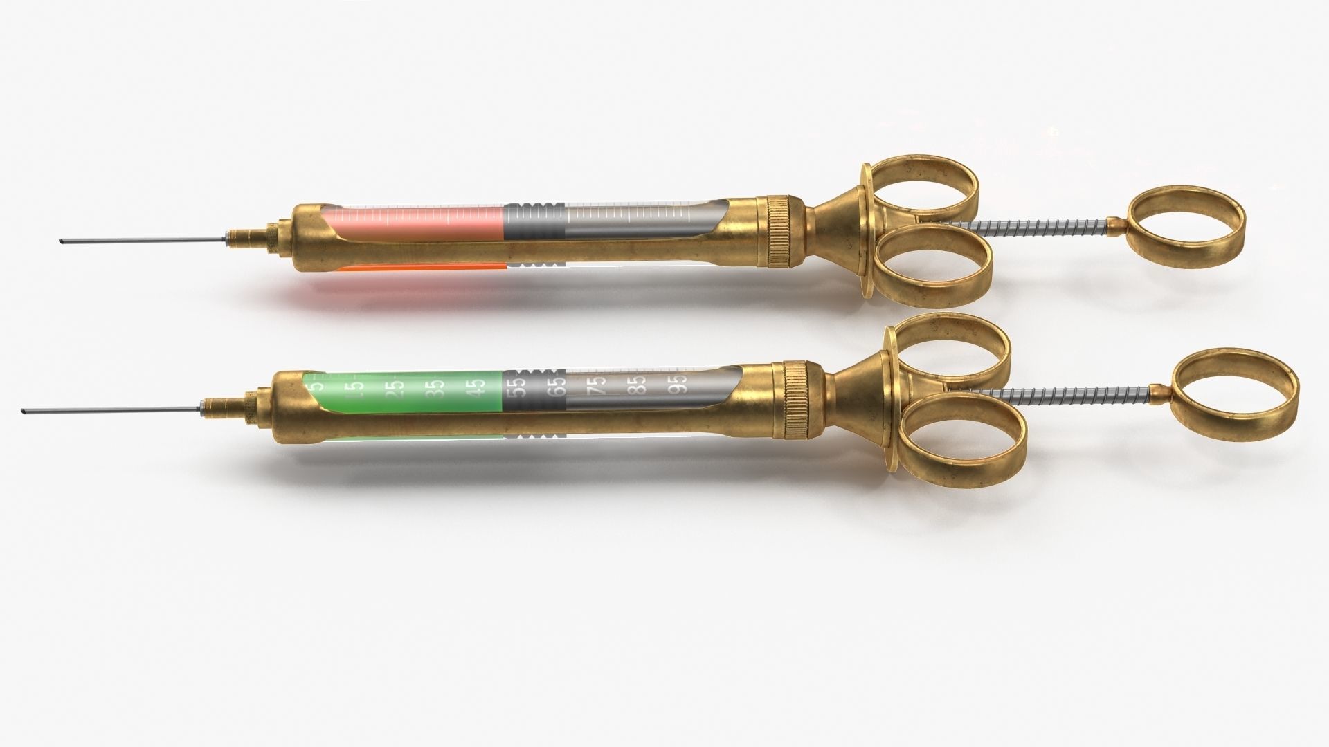 syringe two syringes Low-poly 3D model_1