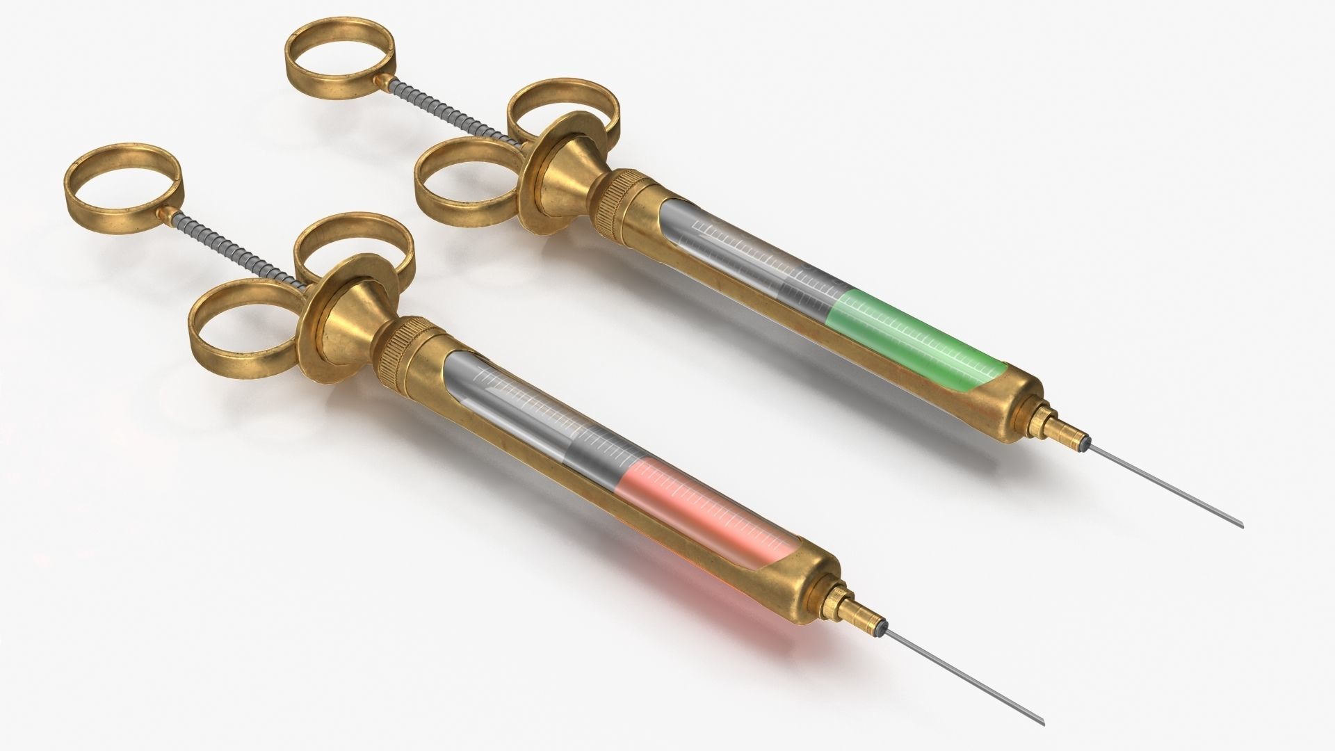 syringe two syringes Low-poly 3D model_5