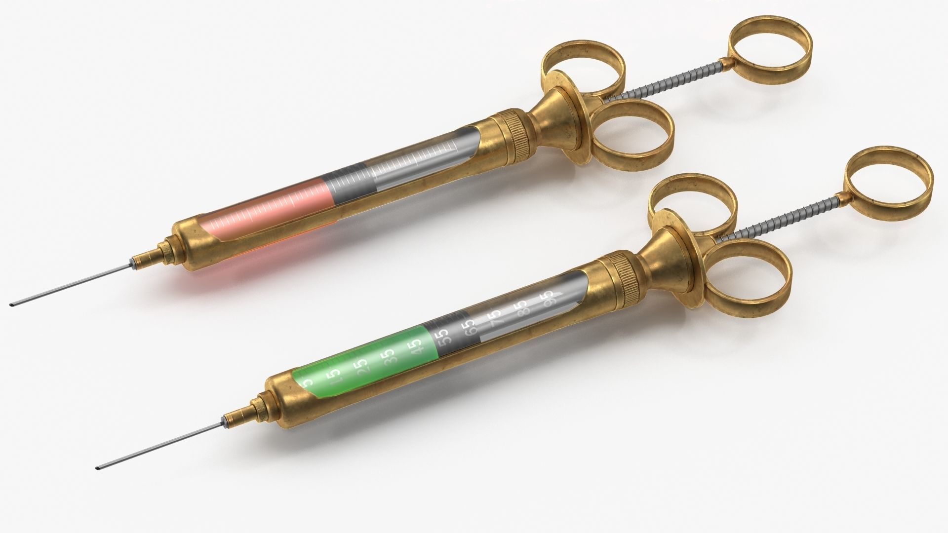 syringe two syringes Low-poly 3D model_4