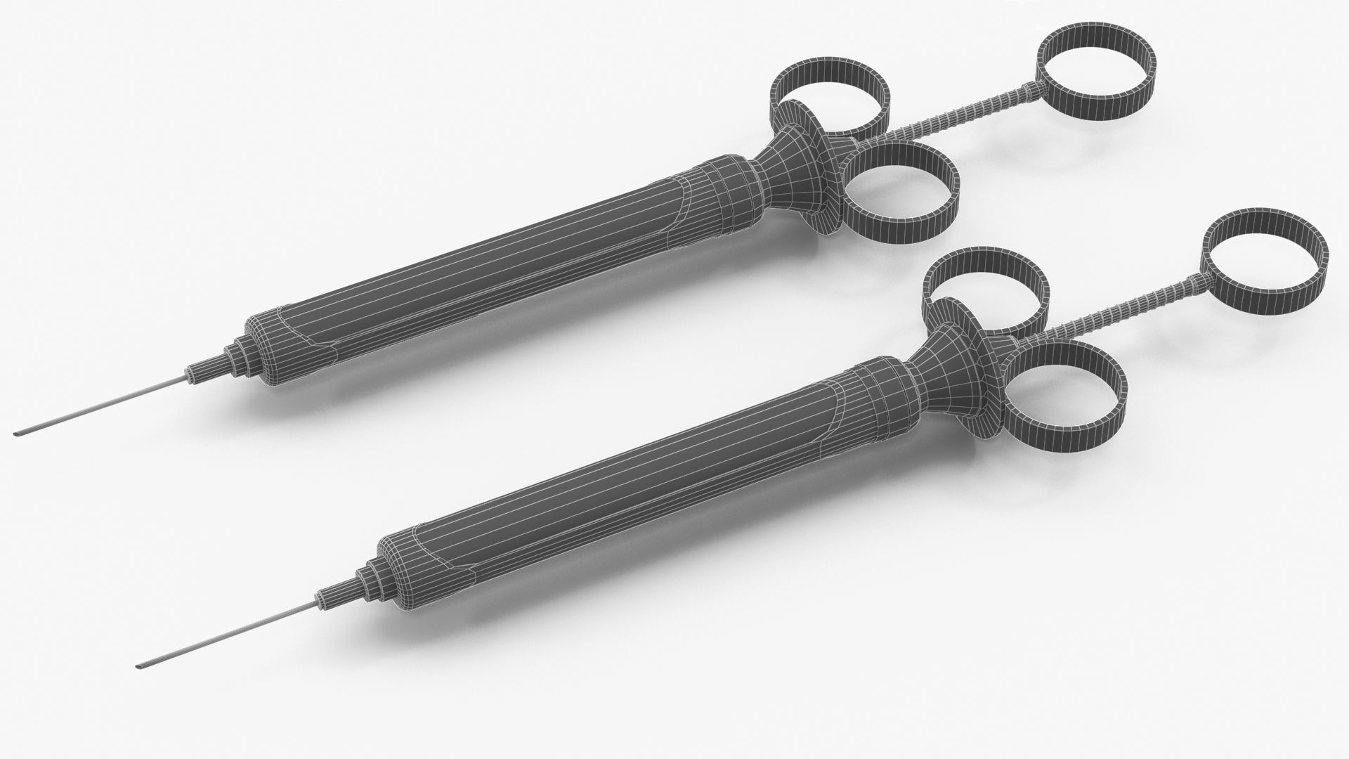 syringe two syringes Low-poly 3D model_8