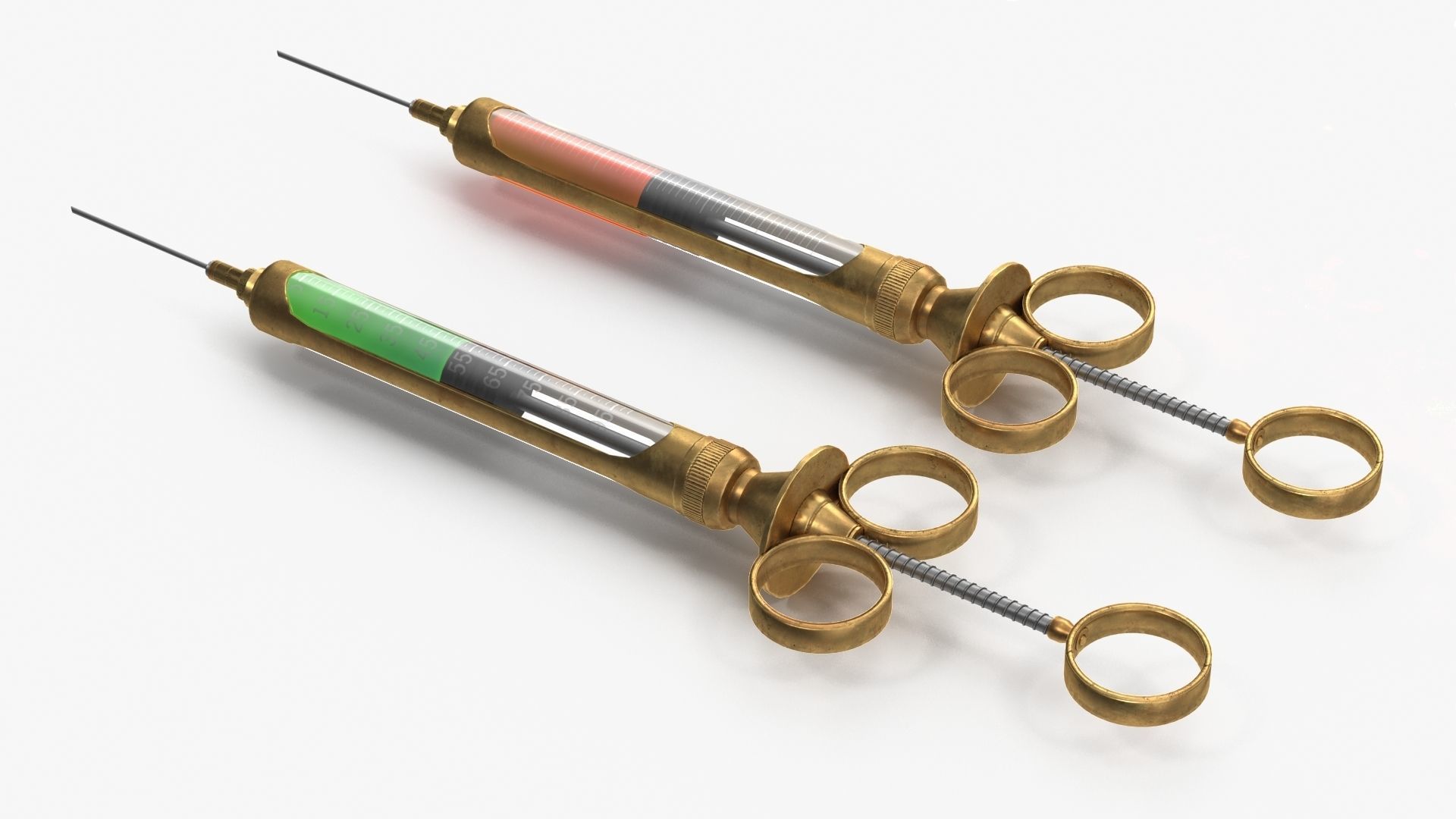 syringe two syringes Low-poly 3D model_2