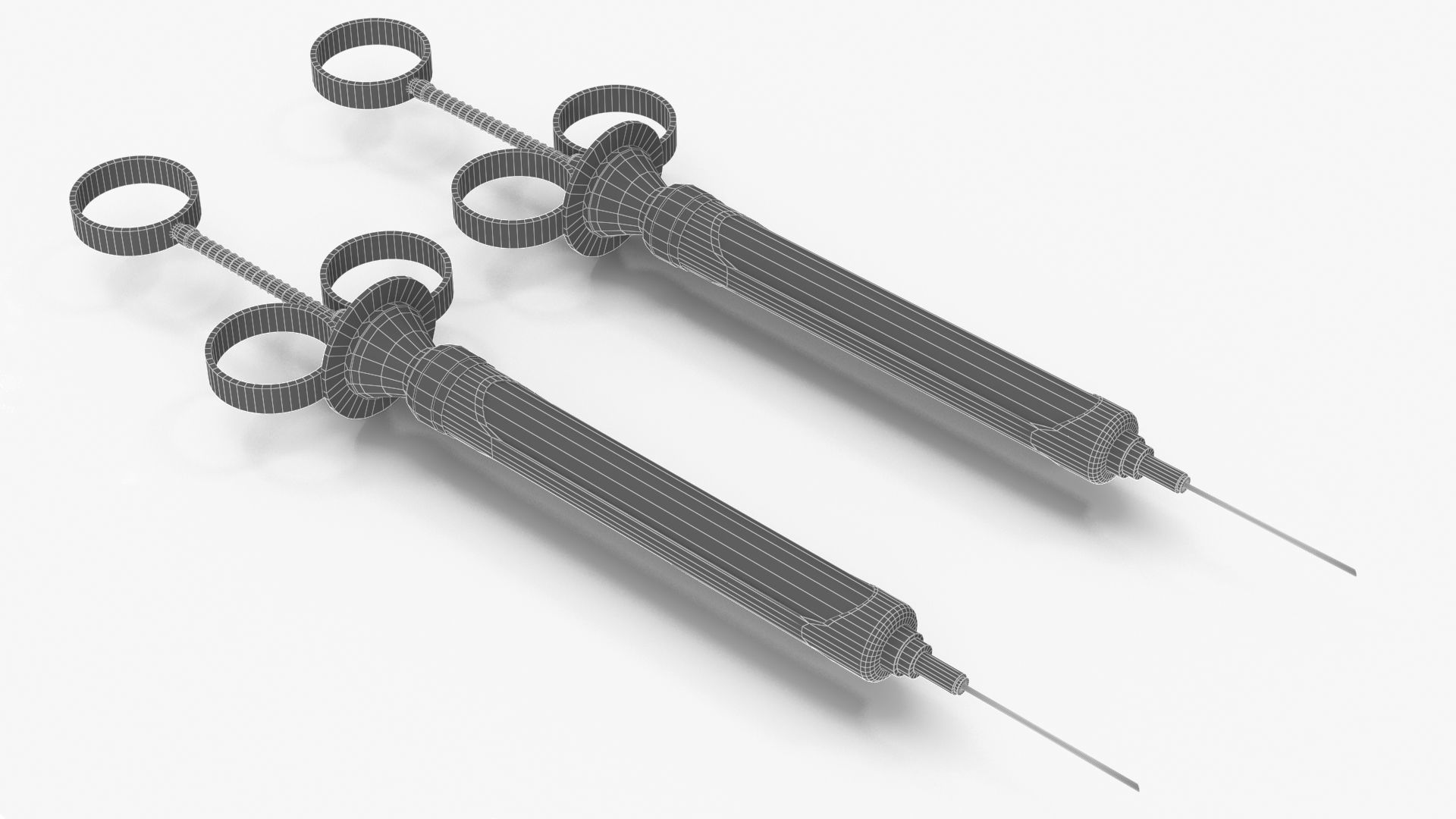 syringe two syringes Low-poly 3D model_14
