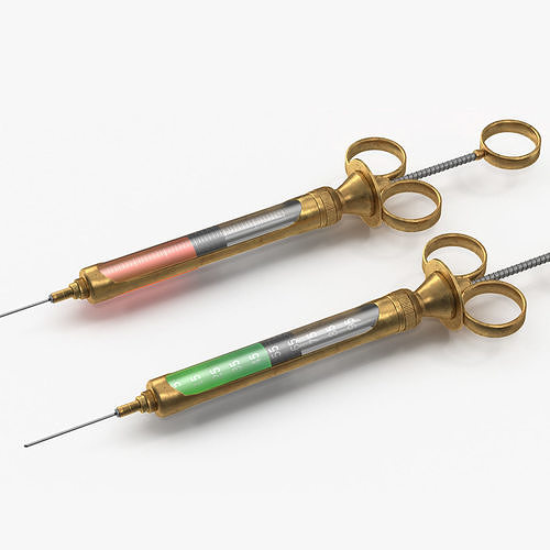 syringe two syringes Low-poly 3D model