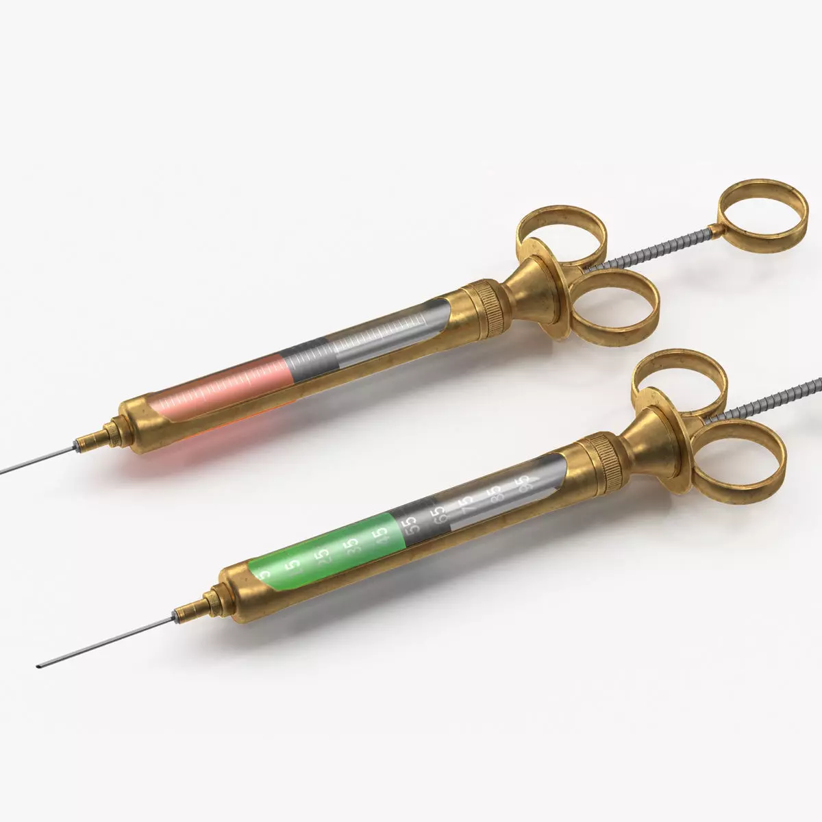 syringe two syringes Low-poly 3D model_0