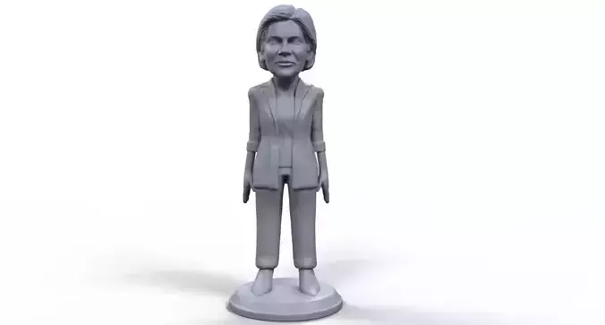 Elizabeth Warren stylized high quality 3D printable miniature 3D print model