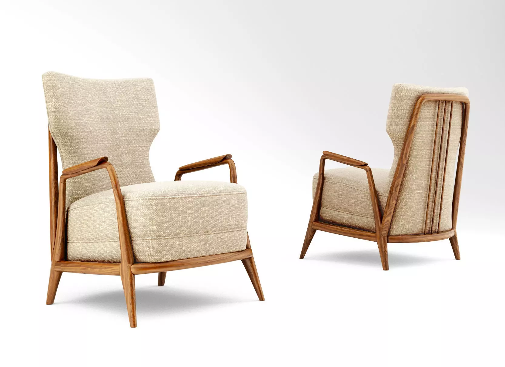 Giuseppe Scapinelli Lounge Chair 3D model_0