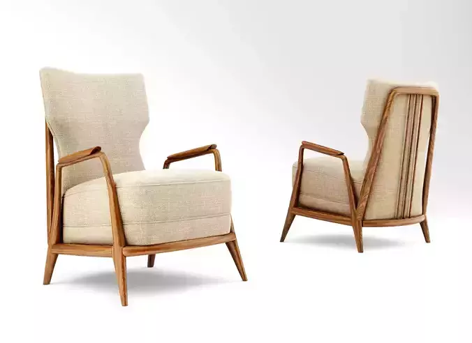 Giuseppe Scapinelli Lounge Chair 3D model