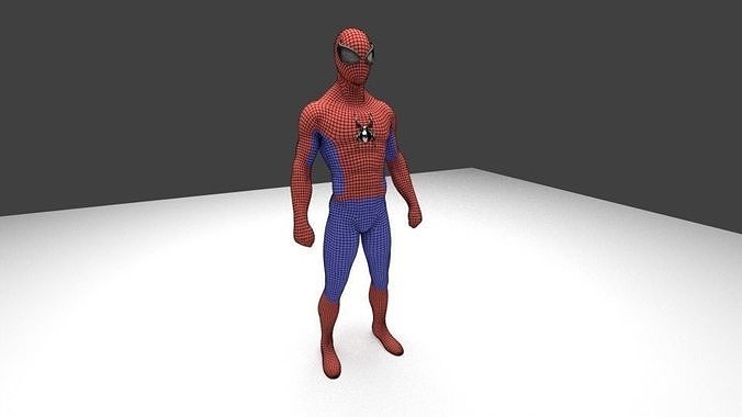 Spiderman 3d model with 3d web patterns 3D model