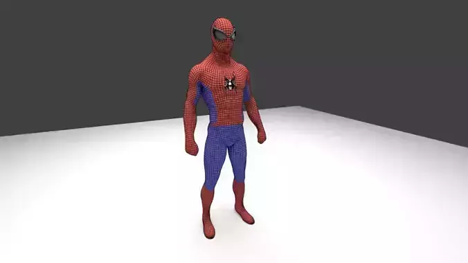 Spiderman 3d model with 3d web patterns
