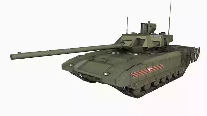 T-14 Armata Russian MBT Game Model PBR Low-poly 3D model