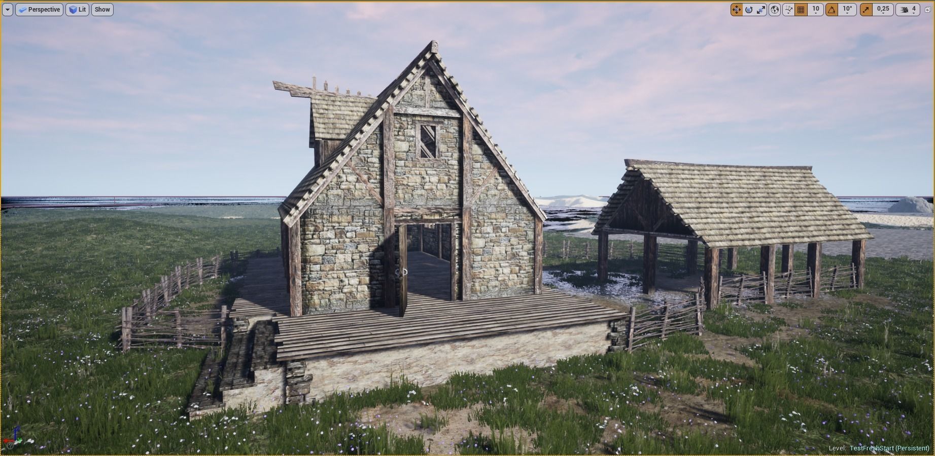 Medieval Farm Workshop House Low-poly 3D model_2