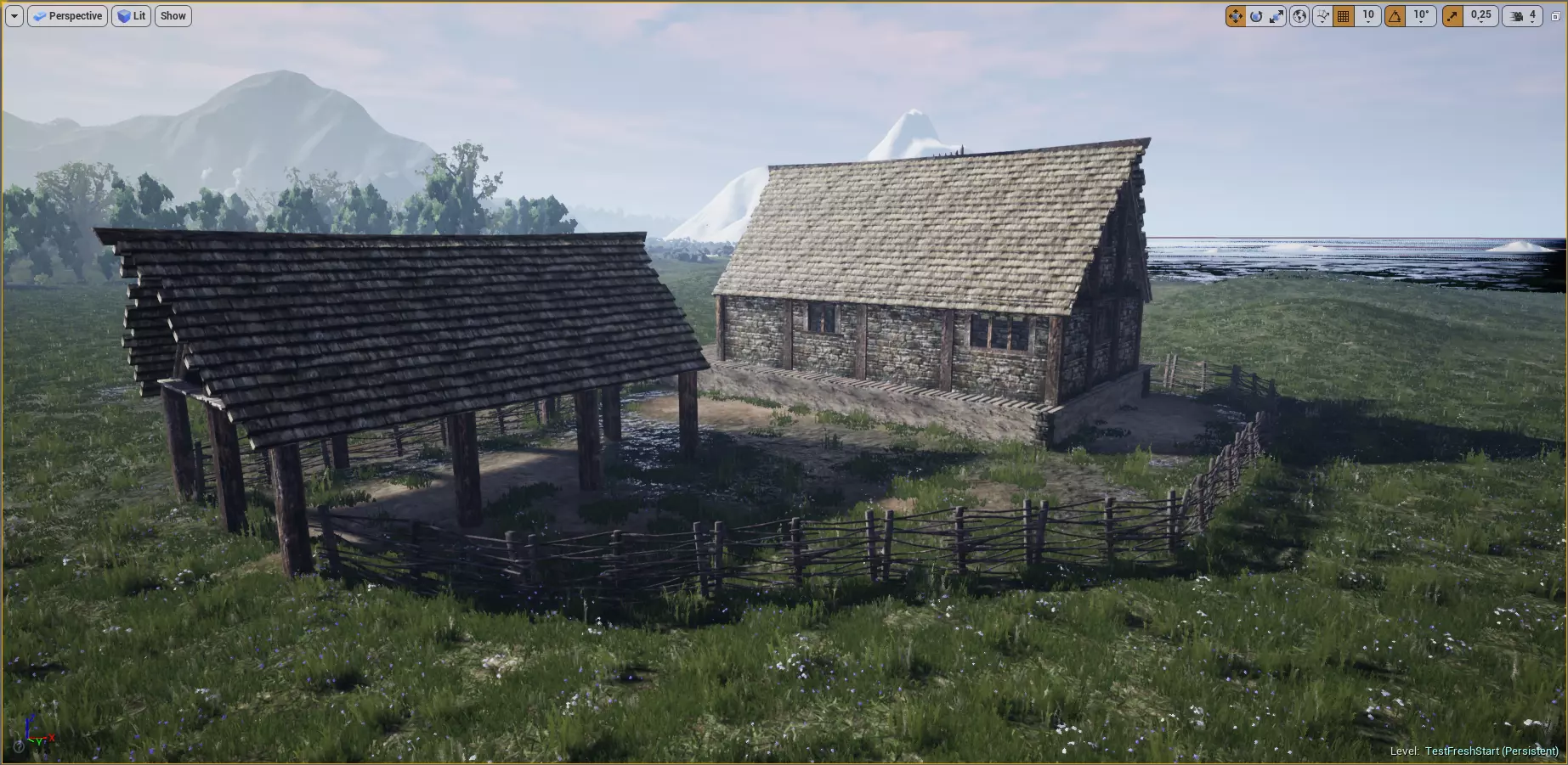 Medieval Farm Workshop House Low-poly 3D model_0