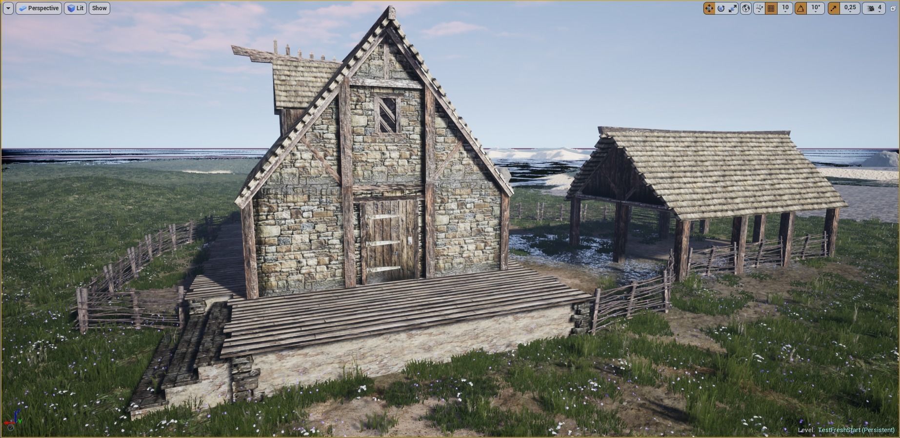 Medieval Farm Workshop House Low-poly 3D model_1