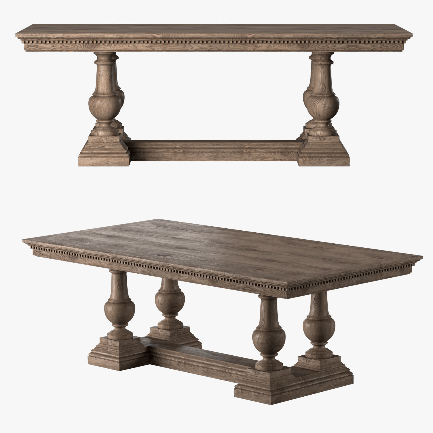 ST JAMES RECTANGULAR EXTENSION DINING TABLE 3D model_2