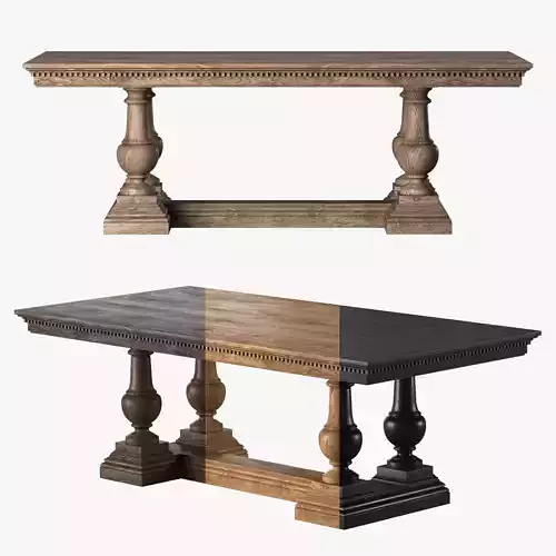 ST JAMES RECTANGULAR EXTENSION DINING TABLE 3D model ST JAMES RECTANGULAR EXTENSION DINING TABLE 3D model