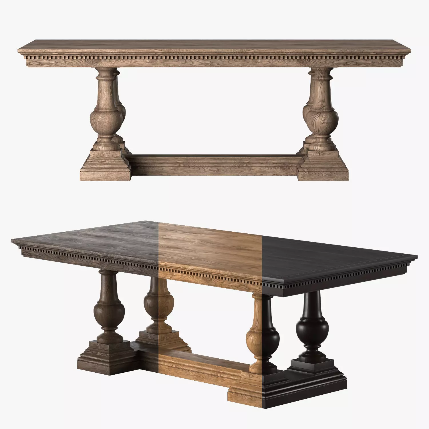 ST JAMES RECTANGULAR EXTENSION DINING TABLE 3D model_0