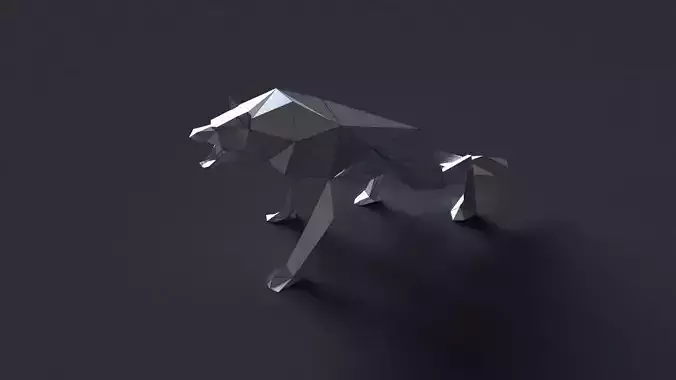 low-poly 3D printer model wolf Low-poly 3D model